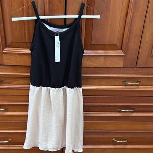 Aqua black and champagne girls dress